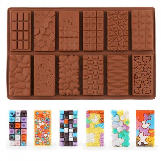 12 Cavity Chocolate Bar Silicone Mould