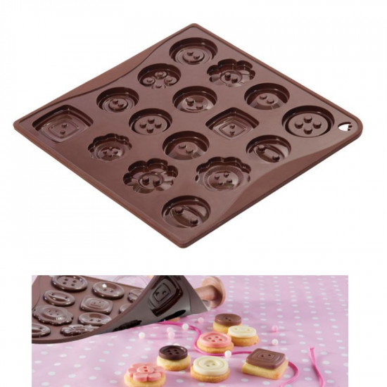 16 Cavity Buttons Silicone Chocolate Mould