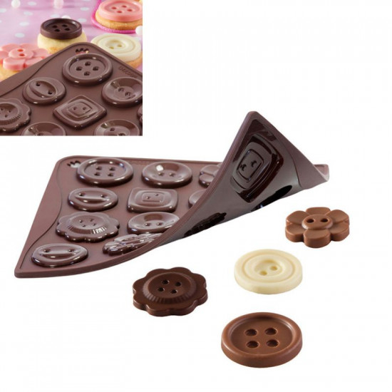 16 Cavity Buttons Silicone Chocolate Mould