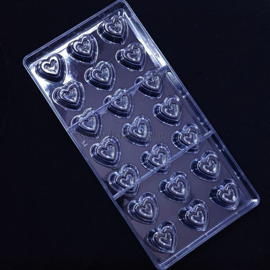 2 Layer Heart Shape Polycarbonate Chocolate Mould