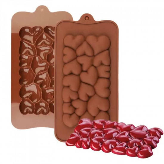 3D Bubble Heart Bar Shape Silicone Chocolate Mould