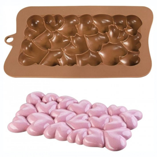 3D Bubble Heart Bar Shape Silicone Chocolate Mould