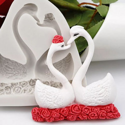 3D Couple Swan Fondant Mould