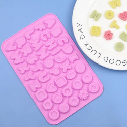 41 Cavity Uppercase Alphabet Button Silicone Chocolate Mould