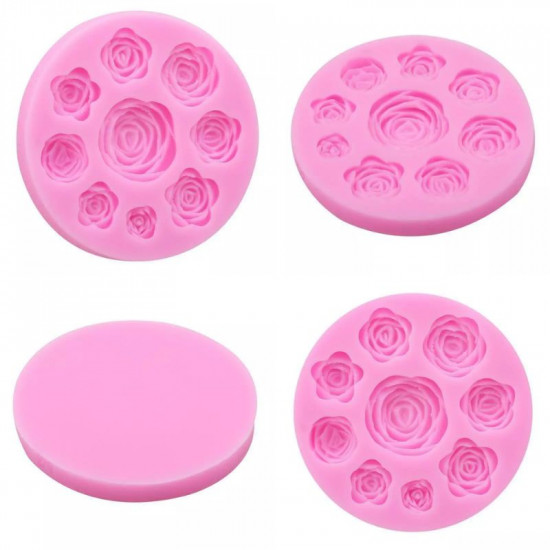 Rose 9 Cavity Fondant Mould