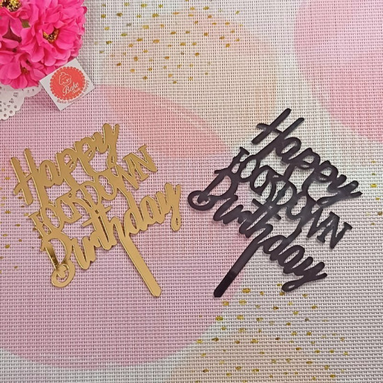 Happy Lockdown Birthday Acrylic Cake Toppers (Set of 2)