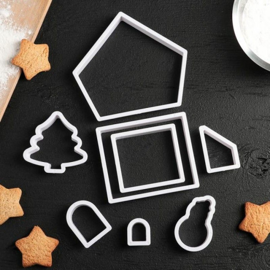 Christmas House Biscuit Mould