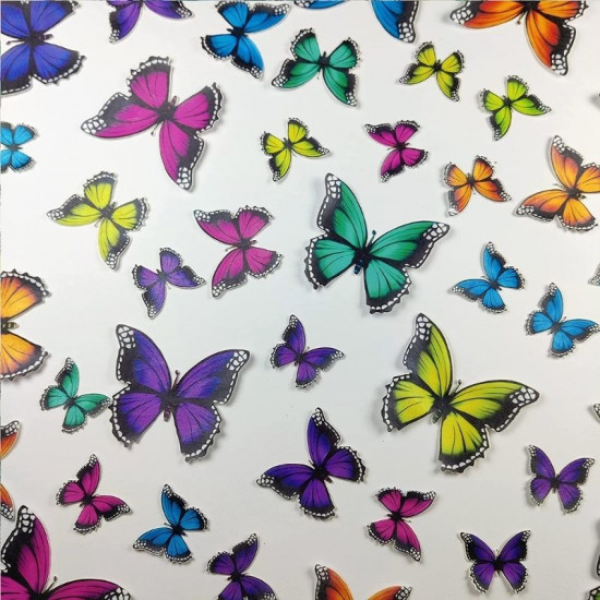 Vibrant Mix Sizes Wafer Butterfly WPC - 19 - Tastycrafts