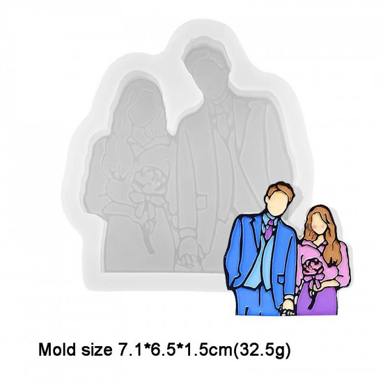 Engraved Couple Photo Frame Silicone Mould