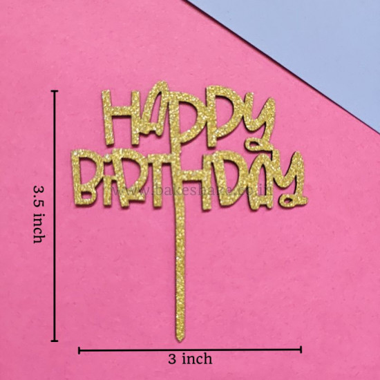 Happy Birthday MDF Cake Topper Set of 10