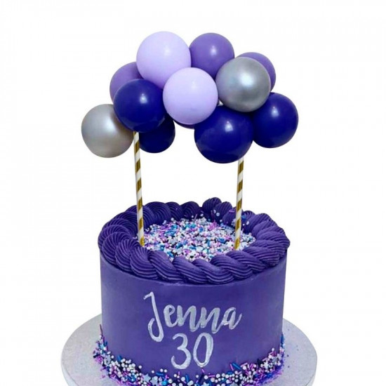 Mauve White Grey Balloon Cake Topper