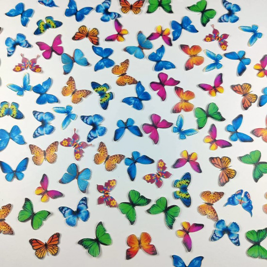 Mix Small Size Butterfly Wafer WPC 06 (40 Pcs) - Tastycrafts Economy pack