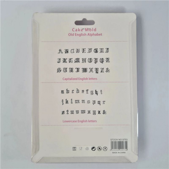 Old English Alphabet Set Plastic Fondant Cookie Embosser Stamp