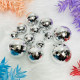 Silver Disco Faux Ball Toppers for Cake Decoration (12 Pcs)