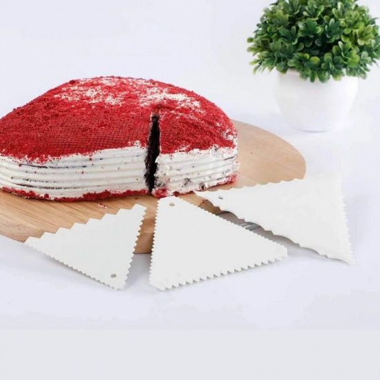 1pc Baking Tool Plastic Scraper Triangle Shaped Cream Cake Scraper