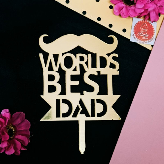 Cake Topper] Gold best Dad | Perhaps A Cake