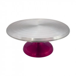 Mini Cake Turntable For Decorating, 360 Degree Rotation Pink Stand