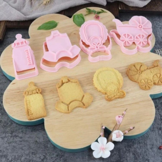 Baby Shower Fondant & Cookie Cutter 4 Pcs Set