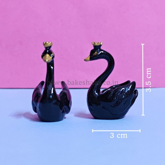 Swan Miniature Black (Set of 2)