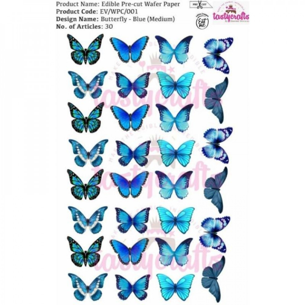 Blue Butterfly - Edible Wafer Cake Toppers