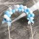 Pom Pom Arch Cake Topper - Blue