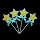 Star Cake Topper Set of 4 - Blue Gold