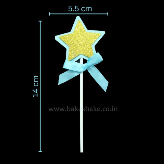 Star Cake Topper Set of 4 - Blue Gold