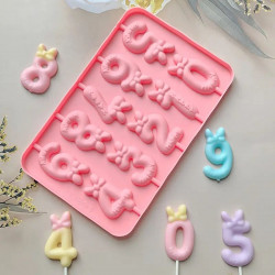 Adorable Bow Numbers Silicone Chocolate Mould