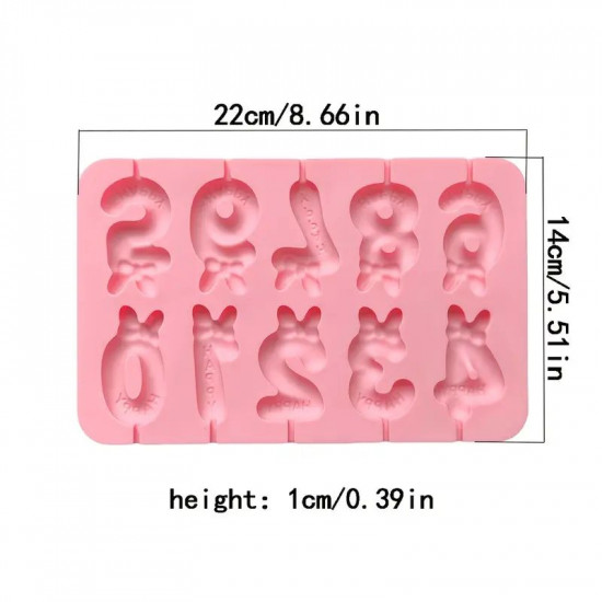 Adorable Bow Numbers Silicone Chocolate Mould