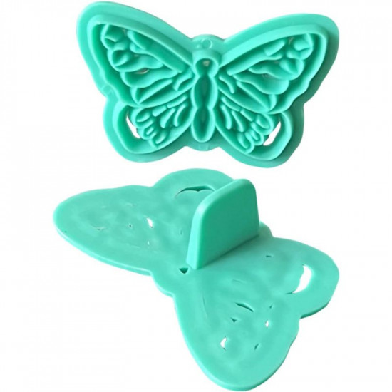 Butterfly Shaped Plastic Cookie Stamps 2 Pieces