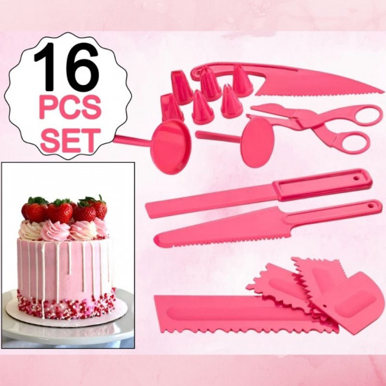 Cake Decorating Turntable - 28 cm +12 pieces Cake decoration Nozzle set +  10 Piping Bags + 3 pcs scrapper combo pack of 4 items