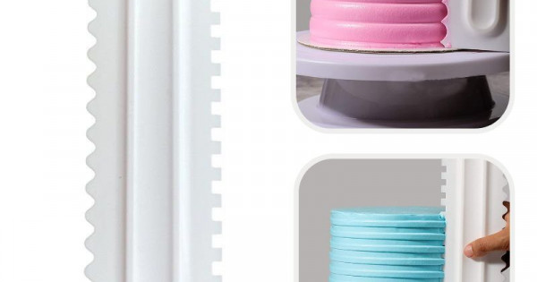 FORETED 2 Pieces 8.6 Inch Stainless Steel Cake Scraper Cake Comb Metal Cake  Scraper Large Double Sided Patterned Edge Stripe Edge Smoother Scraper Cake  Pastry Cutter for Cream Cake Decoration : Amazon.co.uk: