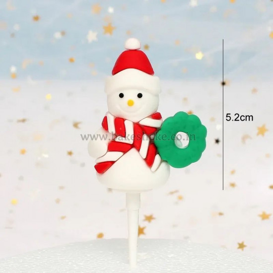 Christmas Decoration Snowman Cake Topper Style 3