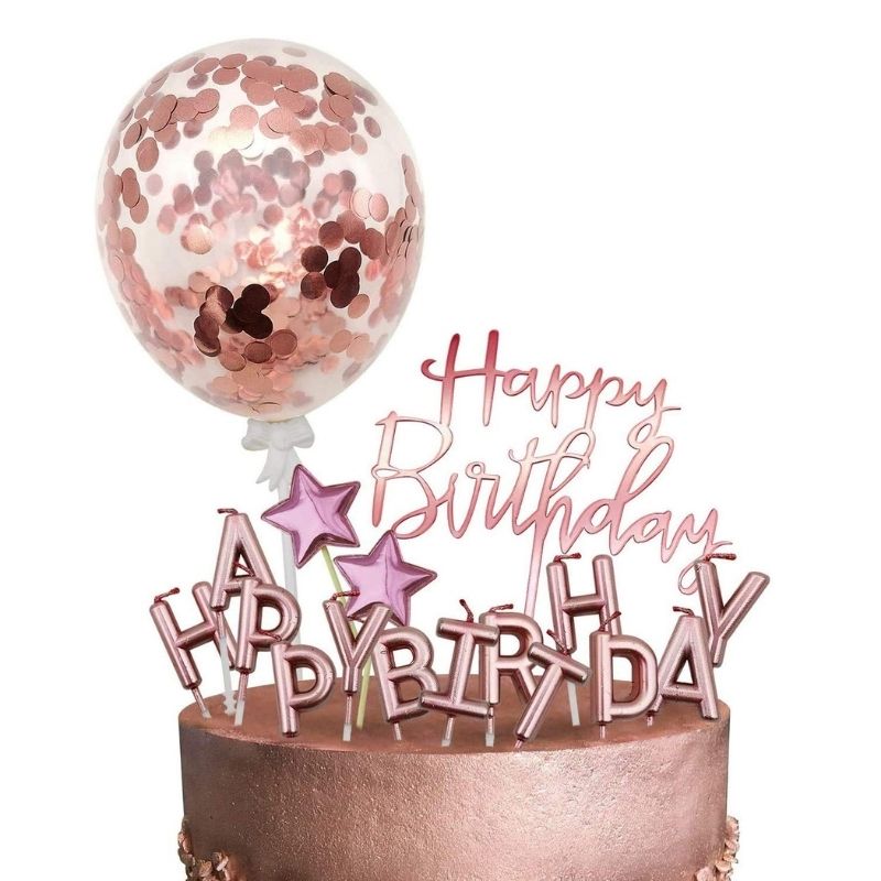 Mini Confetti Balloon Cake Toppers & Decorations | Online Party Supplies