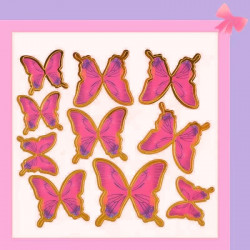 Dark Pink Paper Butterfly (10 Pieces)