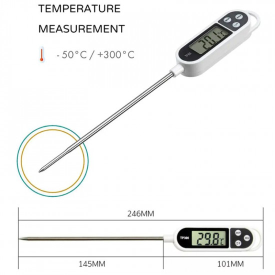 TP300 Food Thermometer Electronic BBQ Thermometer Baking Water Temperature  Meter Measuring Water Temperature Oil Temperature