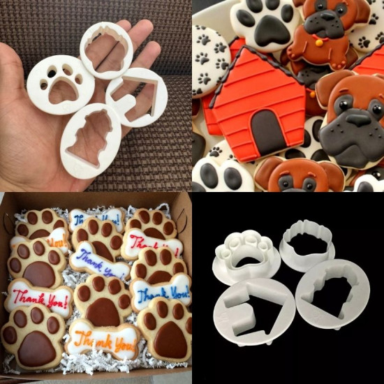 Dog Paw And Dog House Cutter Set of 4