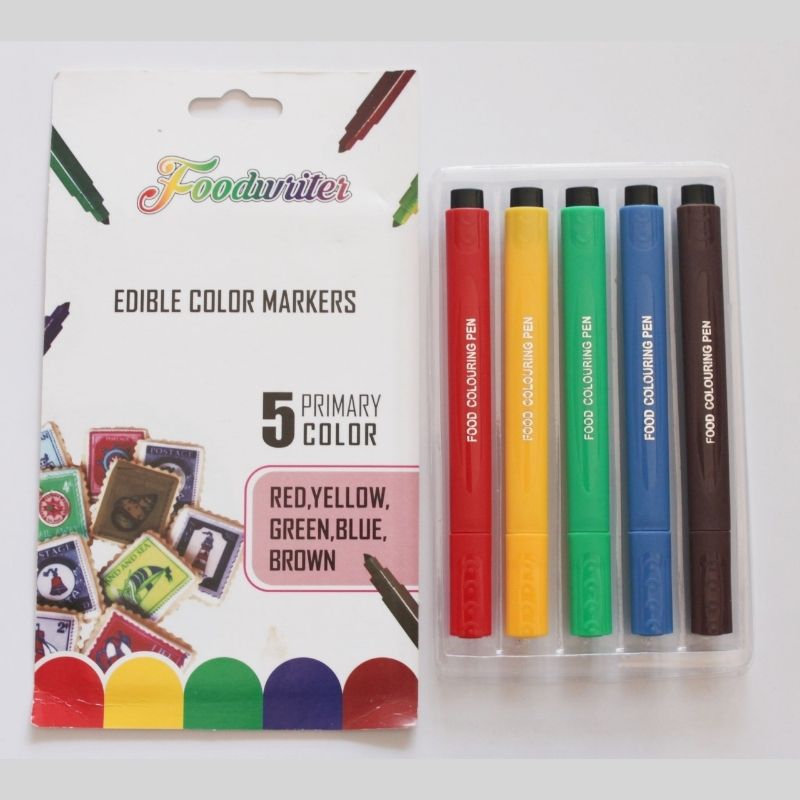 Cake Craft 5-Pack Edible Markers, Primary Colors