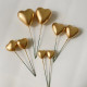 Gold Faux Heart Toppers for Cake Decoration (20 Pcs)