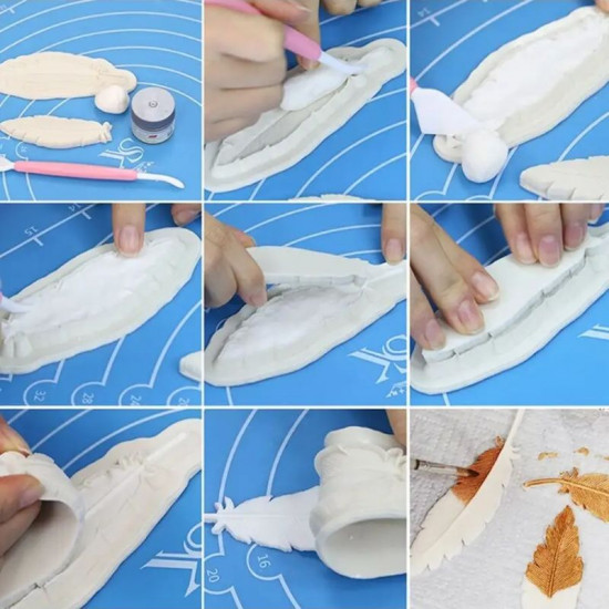 Feather Shaped Silicone Fondant Mould 2 Pcs