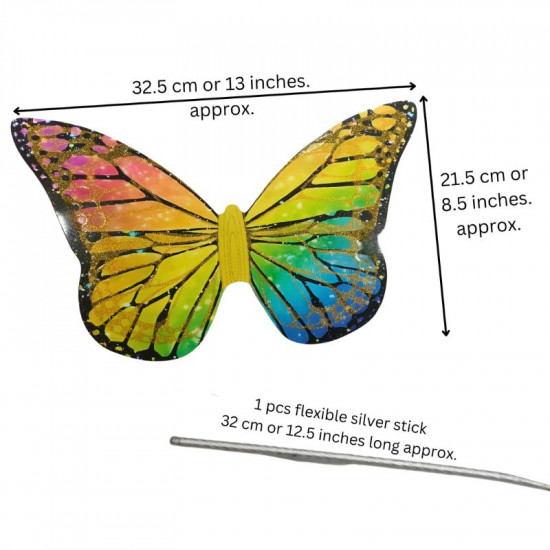 Giant Paper Butterfly Cake Topper - Rainbow Colours