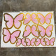 Gold Edged Pink Paper Butterfly (10 Pieces)