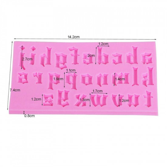 Gothic Font Lowercase Alphabet Silicone Mould