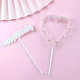 Happy Birthday Heart Shape Cake Topper Pink (Set of 2)