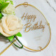 Happy Birthday Round Metal Cake Topper