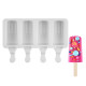 Ice Cream With Stripes Design Popsicle Mould 4 Cavity