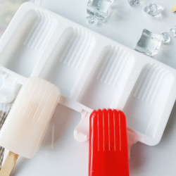 Ice Cream With Stripes Design Popsicle Mould 4 Cavity