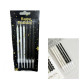 Thin Long Straight Candle with Holder (Set of 6) Black White With Gold Confetti Design