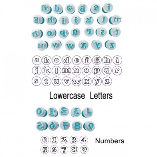 36 Pcs Lower Case Alphabets And Numbers Cookie Cutter