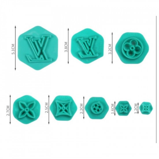 Designer Logo Floral Stencil Embosser (8 Pcs)